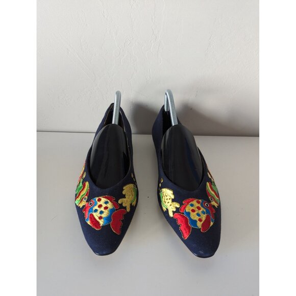 Vintage Amanda Emma Embroidered Kissing Fish Vibrant Design 9.5M - Picture 2 of 9